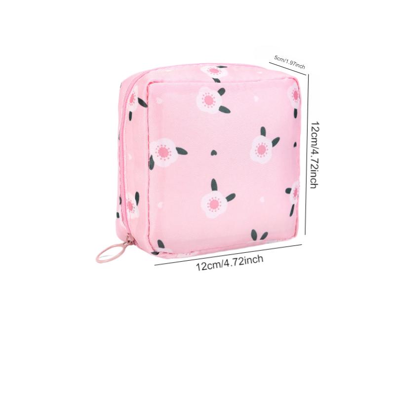 Cartoon Pattern Sanitary Napkin Storage Bag, 1 Count Portable Menstrual Pad Storage Bag, Small Zipper Space-Saving Pouch, Space Saving Bags for Outdoor Travel and Home Organizer Supplies #GLOBAL PICKS