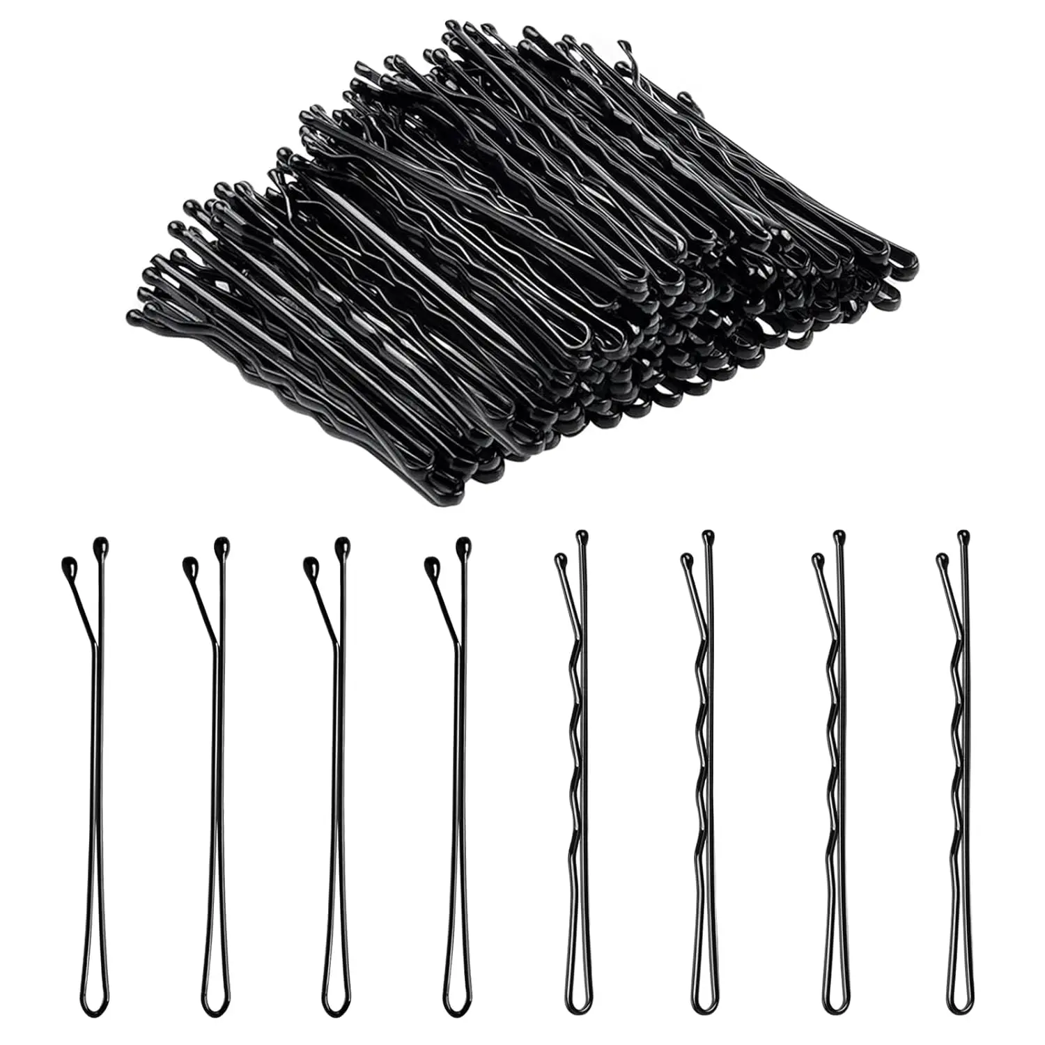 100 count 2.2 Inch(55 mm) Bobby Pins Black |  Bobby Pin For Women And Girls,  Hair Clips for  Hair Types