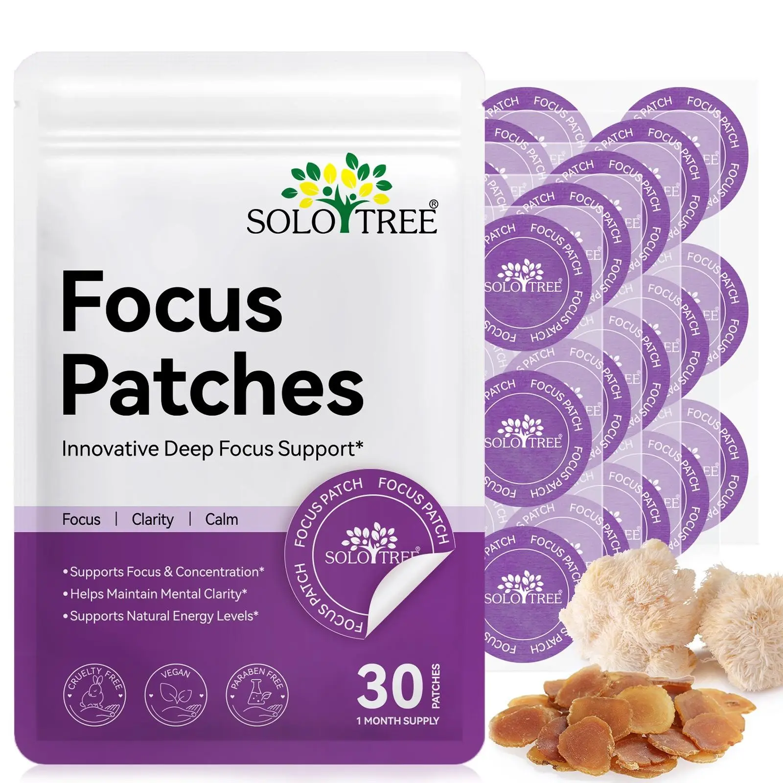 Focus Patch 30p Natural Composite Nutrient Patches, Scientific B-Complex Vitamin Formula, Skin Absorption, Daily Home Essential Supplement