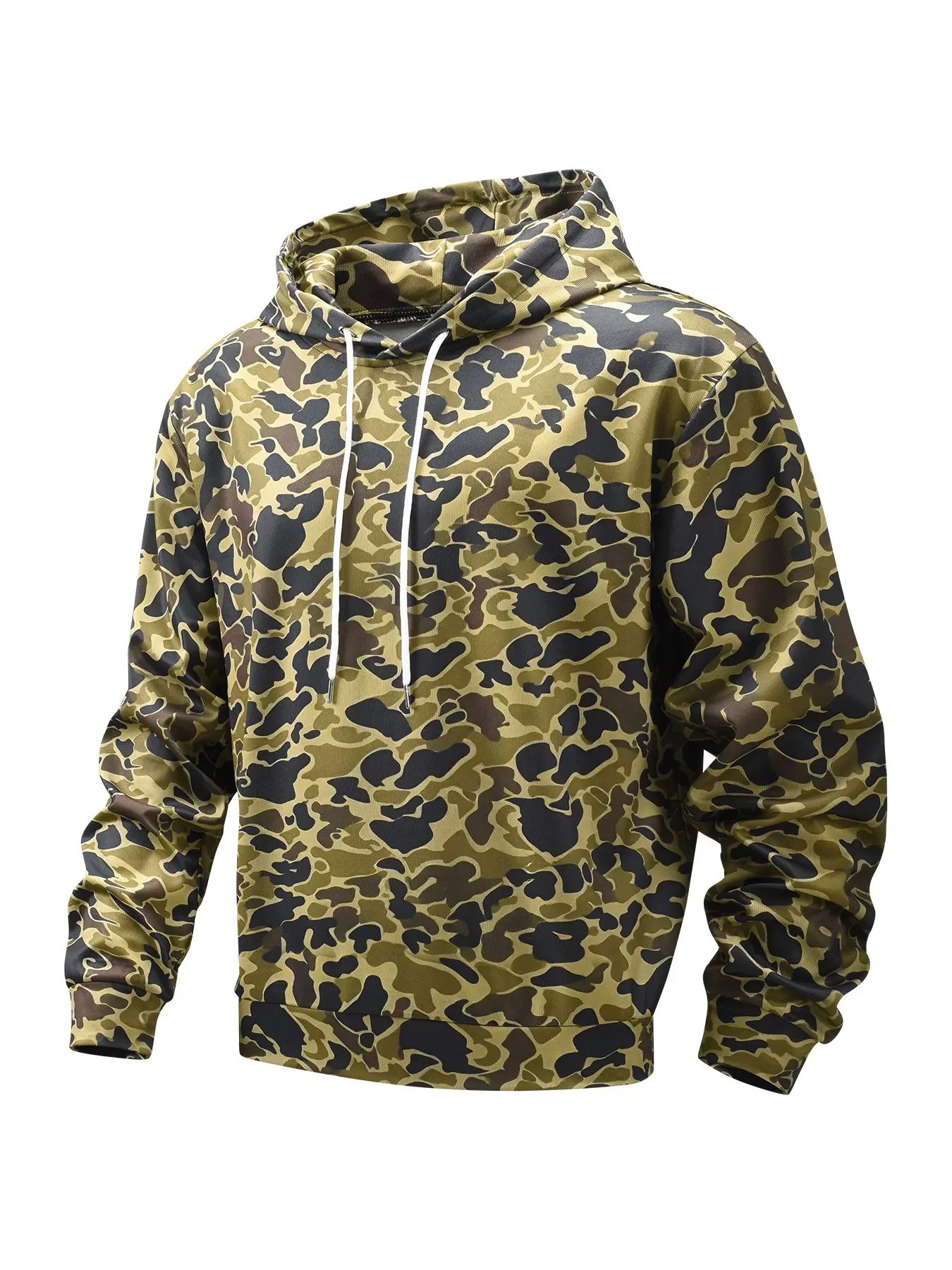 2026 New Arrival Men Tactical Camouflage Hoodie All Over Full Camo Print Drawstring Pullover Sweatshirt Camo Sweatshirts Casual Hooded Sweatshirts Long Sleeve Soft Lightweight Breathable Top for Hunting Fishing Camping Street Spring Fall Casual Outfit