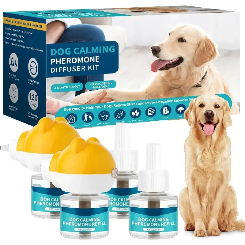 [Summer Wins]6-in-1 Calming Plug-in for Dogs with 2 Diffuser + 4 Refills, 120 Days Anxiety Relief Stress Appeasing Pheromone Diffuser
