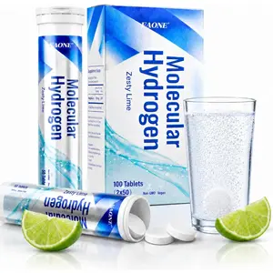 Hydrogen Water Tablets, High H2 with Magnesium Supplement, Dissolvable Hydrogen Tablets for Drinking Water, Energy Metabolism, Energy Boost and Cognitive Function, Zesty Lime Flavor, 100 Count
