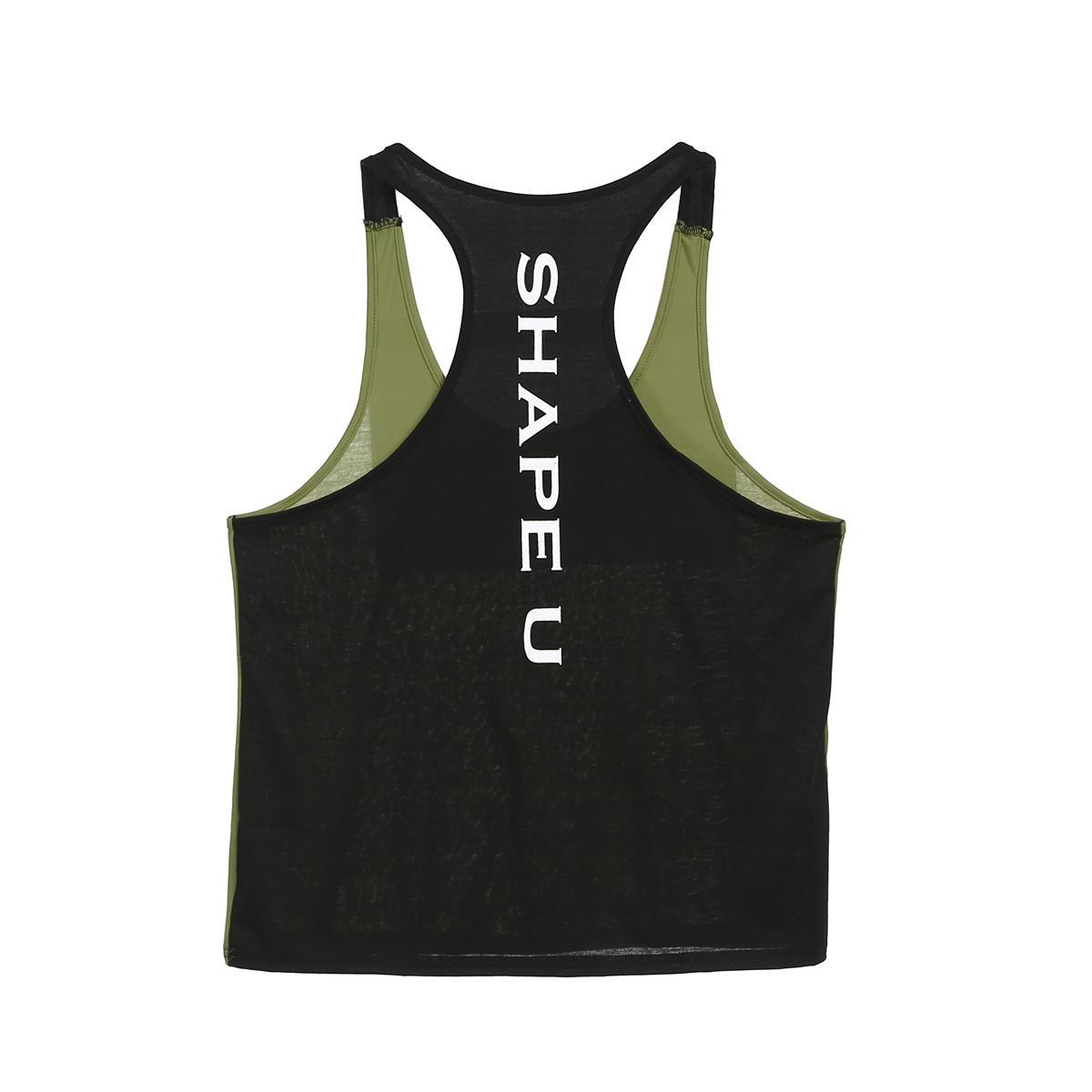 Men Solid Gym Stringer Tank Top Bodybuilding Fitness Singlets Muscle Vest Tees Sport Clothing