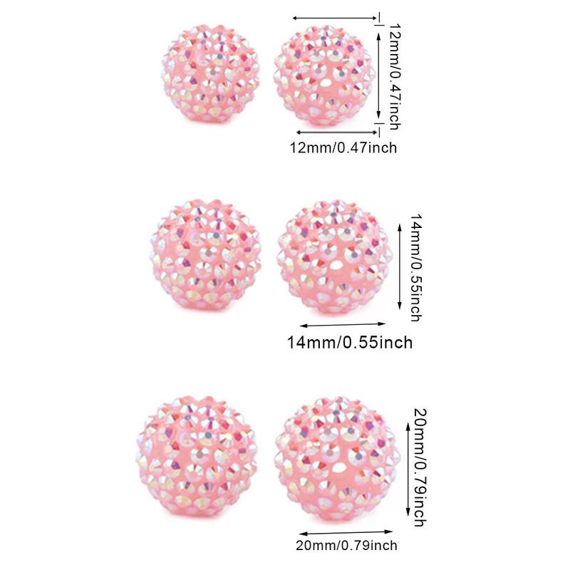 12/16/20mm Colorful Acrylic Beads Mix, 12pcs/set for Jewelry Making, DIY Accessories for Bracelet Necklace Earrings Pendant Beads Charms Accessories