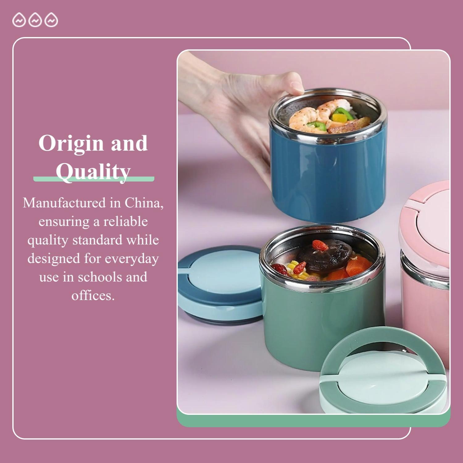 Large Capacity 630ML Stainless Steel Lunch Thermos, Reusable Lunch Box for Soup and Breakfast, Perfect for School, University, Office