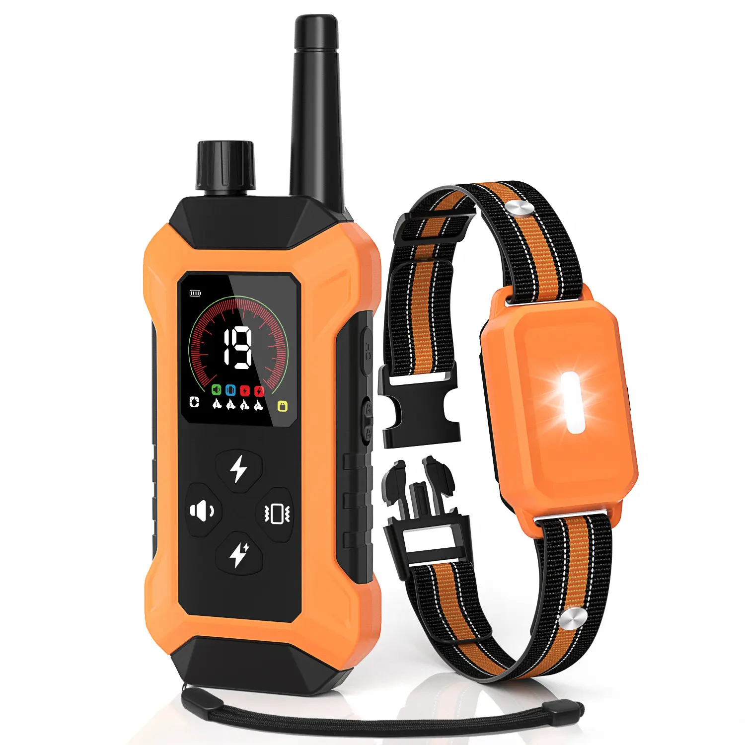 Adjustable Remote Training Collar for Dogs - 1 Receiver, Orange