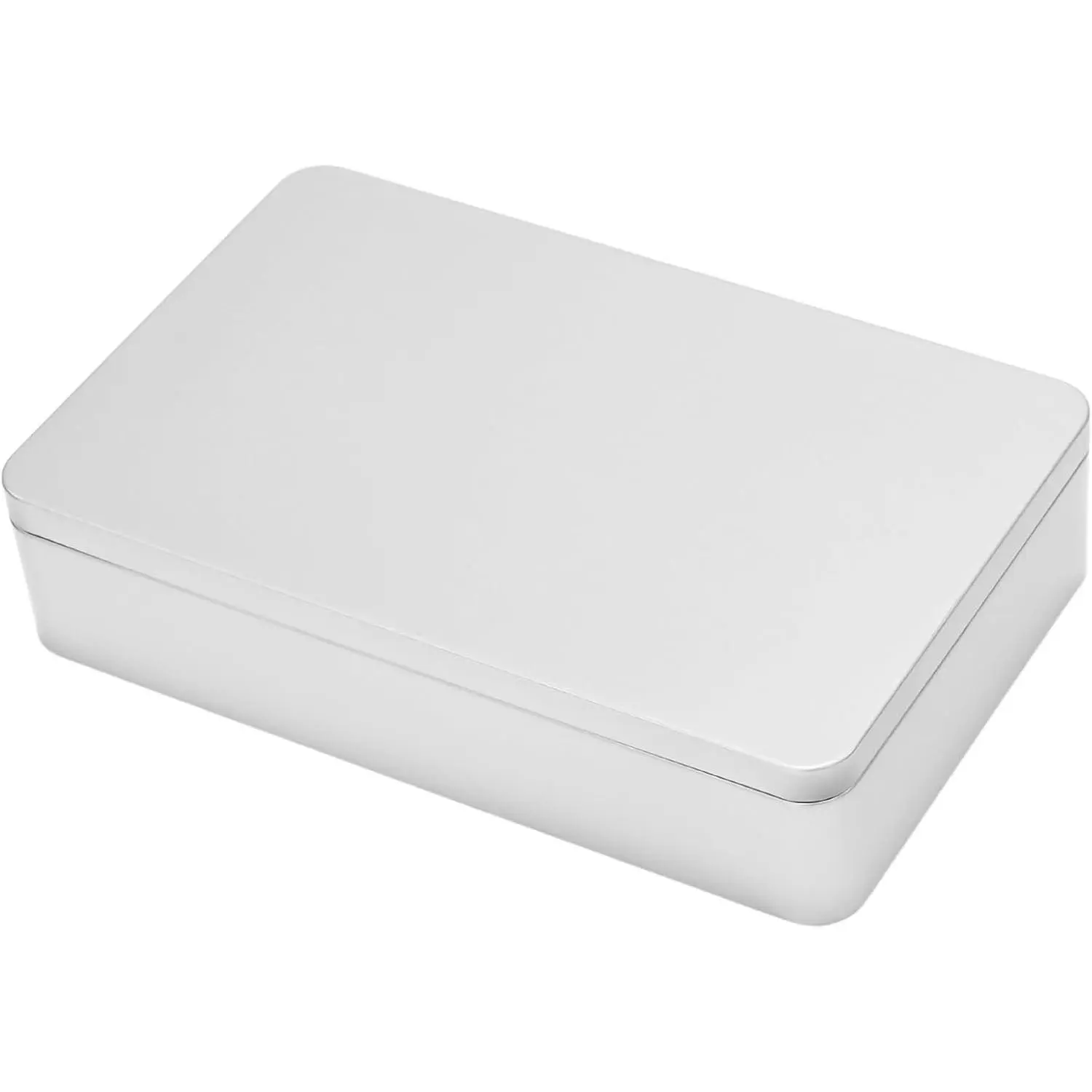 1 Pack Metal Tin Box, 8.5 x 5.3 x 1.9 Inch Rectangular Empty Tin Box ()