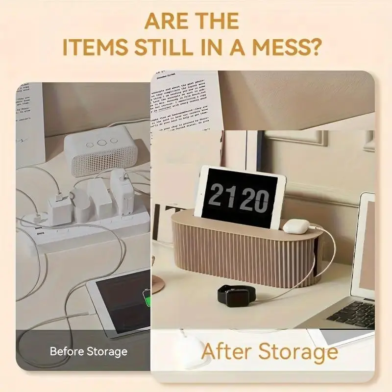 Cable Organizer Box, Efficient Cable Management Solution, Durable Storage Container for Wires and Cables, Ideal for Home Office Use