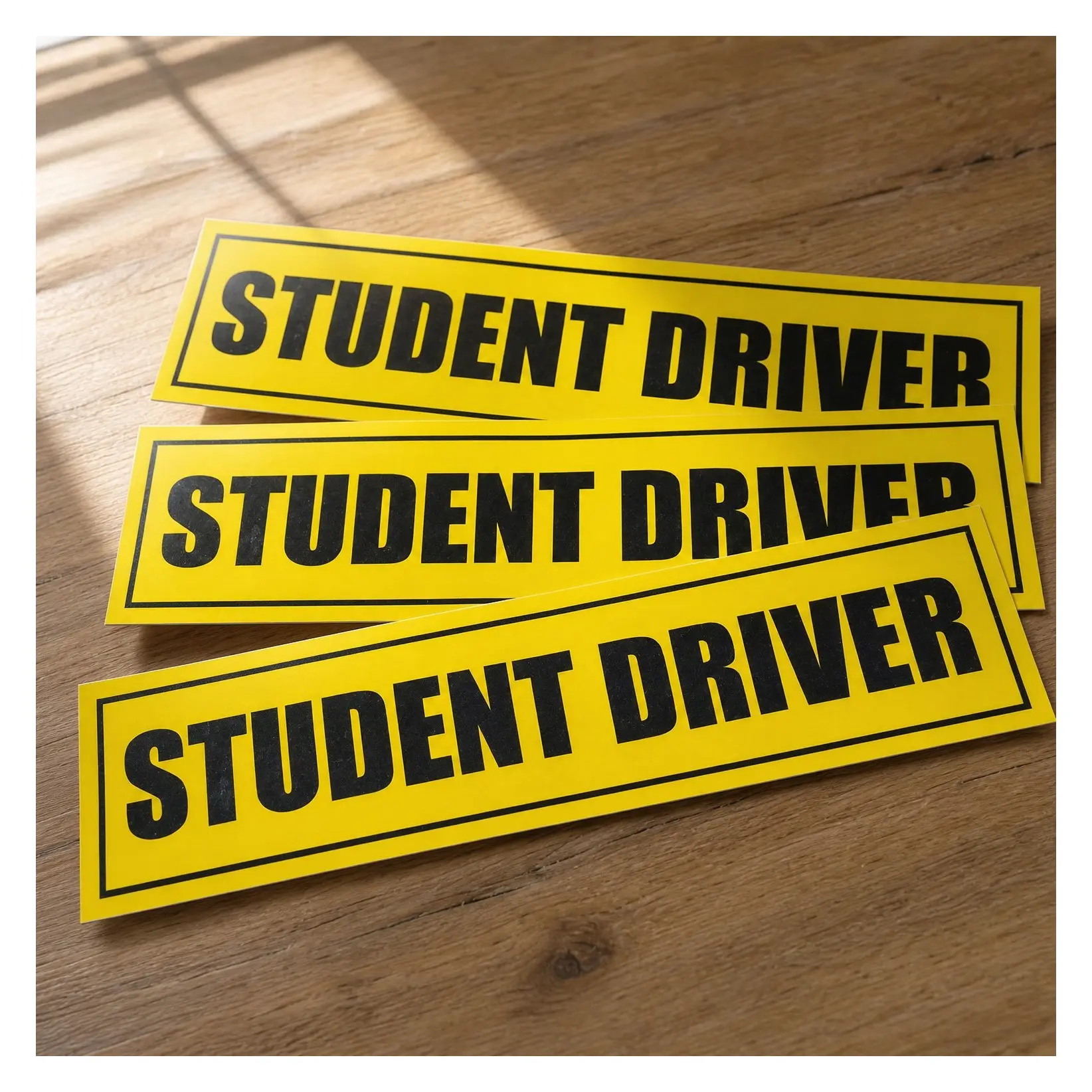 Set of 3 Reflective Student Driver Magnets - Car Safety Bumper Stickers for New DriversGift