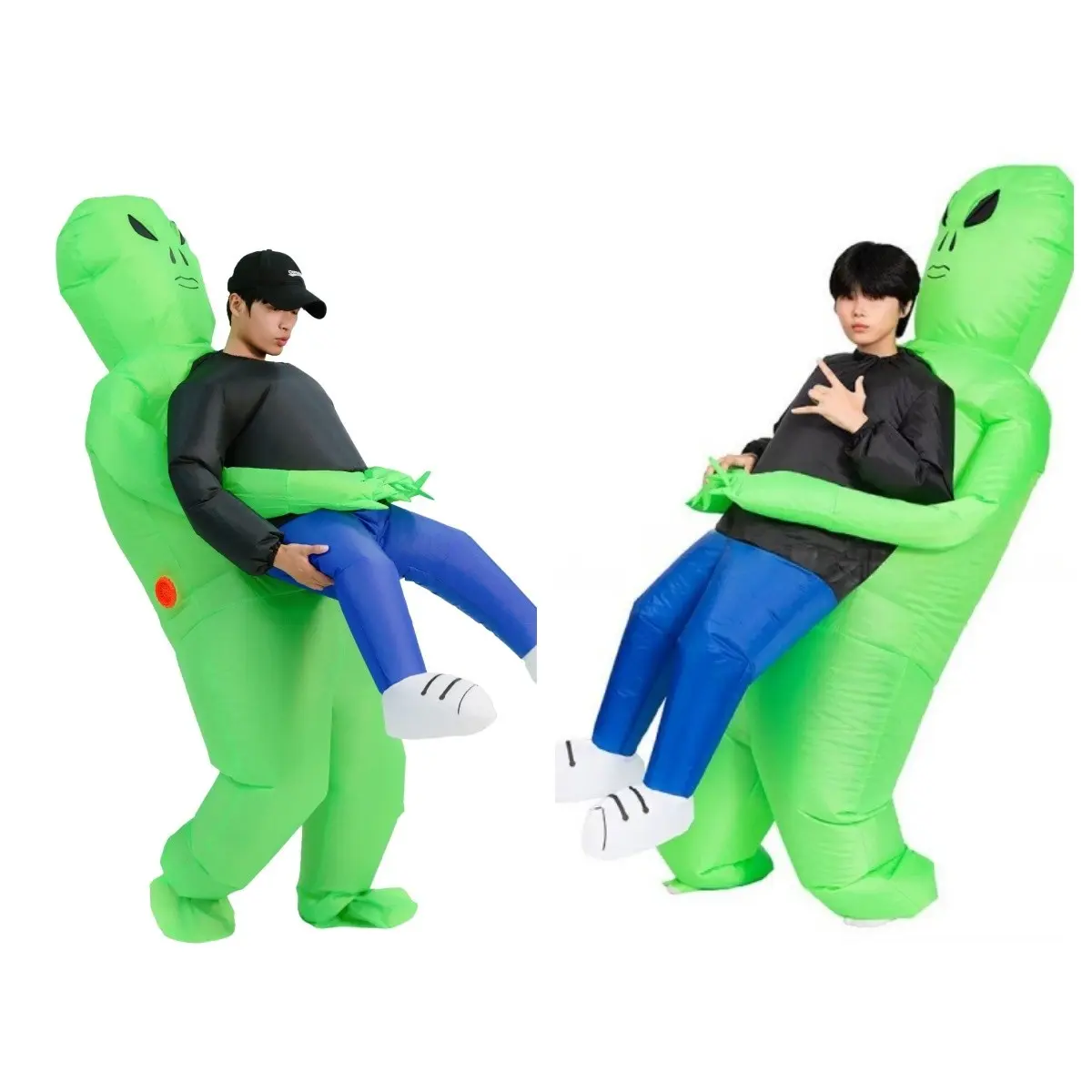 Halloween Parent-Child Glow-In-The-Dark Alien Inflatable Costume Set, Wearable Inflatable Dinosaur, Perfect for Halloween Parties and Role Play