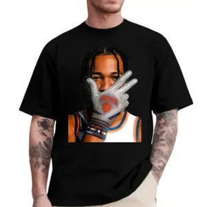 180g[100%cotton]New York Basketball Finals Shirt, Brunson Three Point Hand Sign Tee, New York Basketball Playoffs Shirt