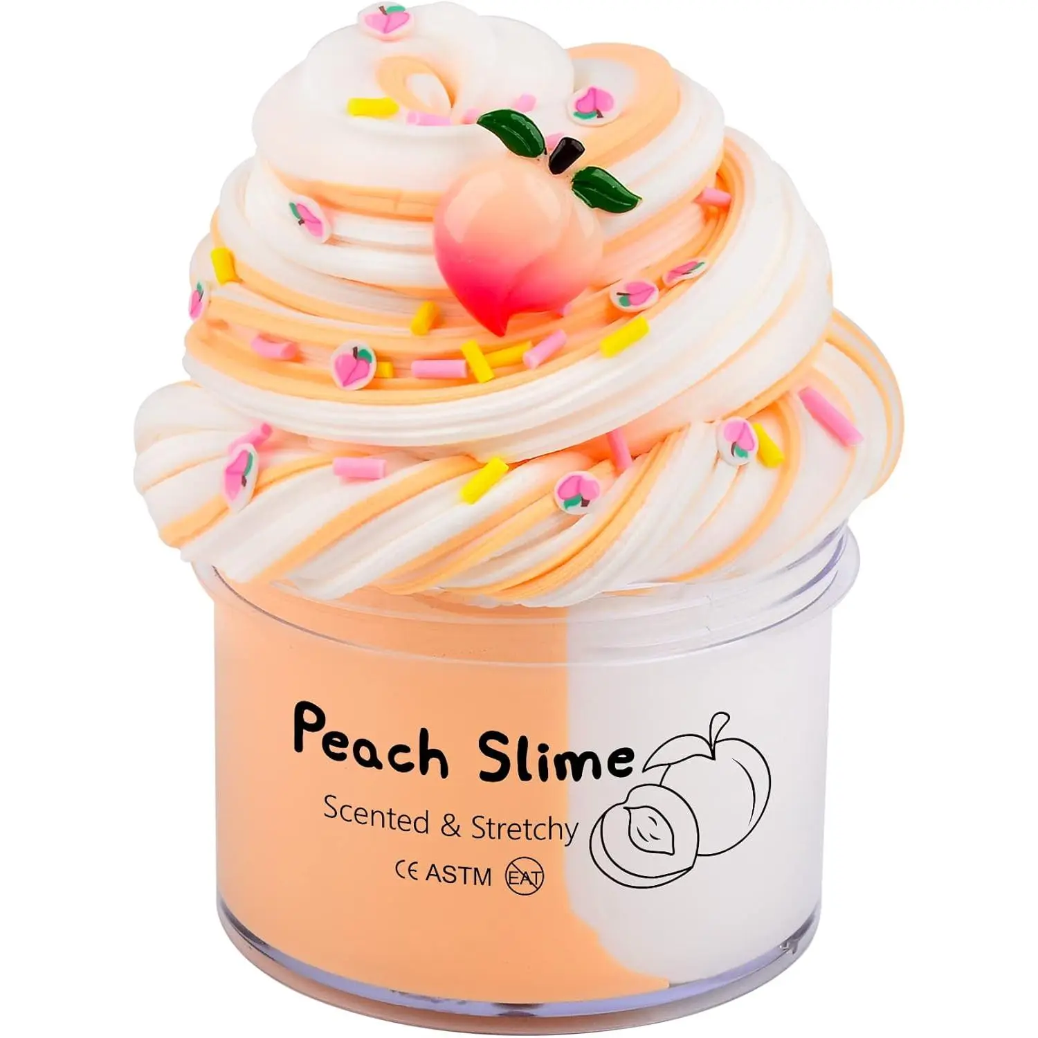 Peach Cake Butter Slime Kit, Party Favors Slime for Girls Boys, Soft & Non-Sticky, Putty Toys for Kids(7oz 200ML)