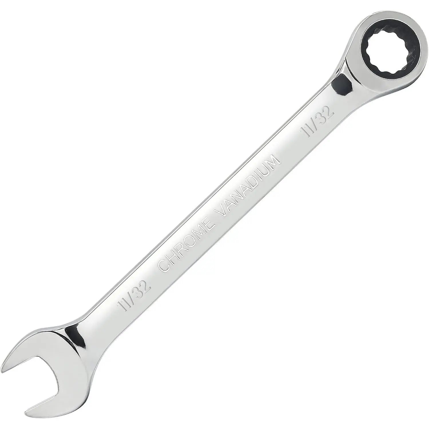 11/32 Inch Ratcheting Combination Wrench SAE 72  12 Point Ratchet Box Ended and Open End Spanner Tools for Tight Space, Heat-Treated CR-V