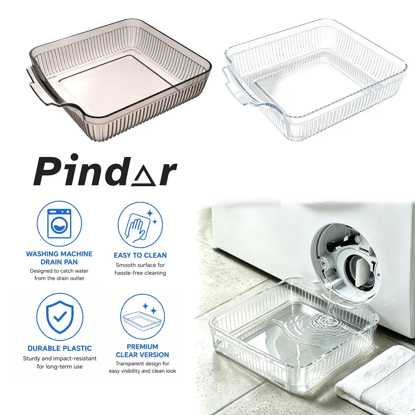 1pc Heavy-Duty Washing Machine Drain Pan Replacement Funnel, Washing Machine Drain Tray Suitable for Floor Overflow, Overflow Safe, Plastic Drainage System Compatible for Washing Machines, Ideal for Laundry Room & Bathroom Storage