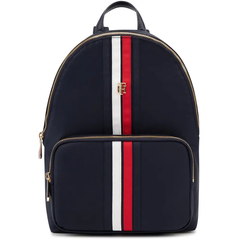 Tommy Hilfiger Casual Commuter Color-Blocked Webbing Metal Letter Backpack for Women in Navy