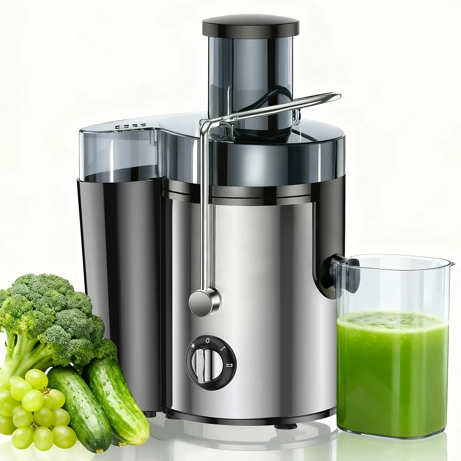 Multifunctional Juicer, Juice Extractor, Food Processor, Blender, 3-inch Wide-mouth Juicer Extractor With A Maximum Power Of 600W, Suitable For Vegetables And Fruits, Easy To Clean, Detachable And Easy To Wash, High Juice Yield, Fast Juicing Speed