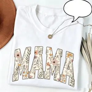Vintage Floral Mama T-Shirt, Retro Spring Mom Tee