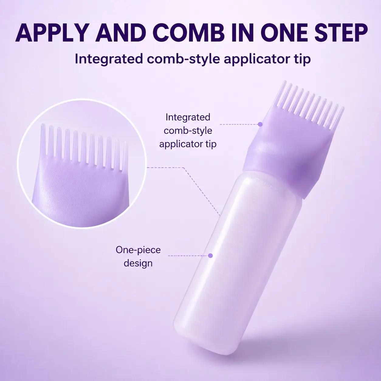 Hair Dye Applicator Bottle with Comb, 8.5 oz Refillable Hair Coloring Bottle for Root Touch Up, Even Hair Color Application, Salon and Home Use, Squeeze Bottle with Wide Tooth Comb for Hair Styling