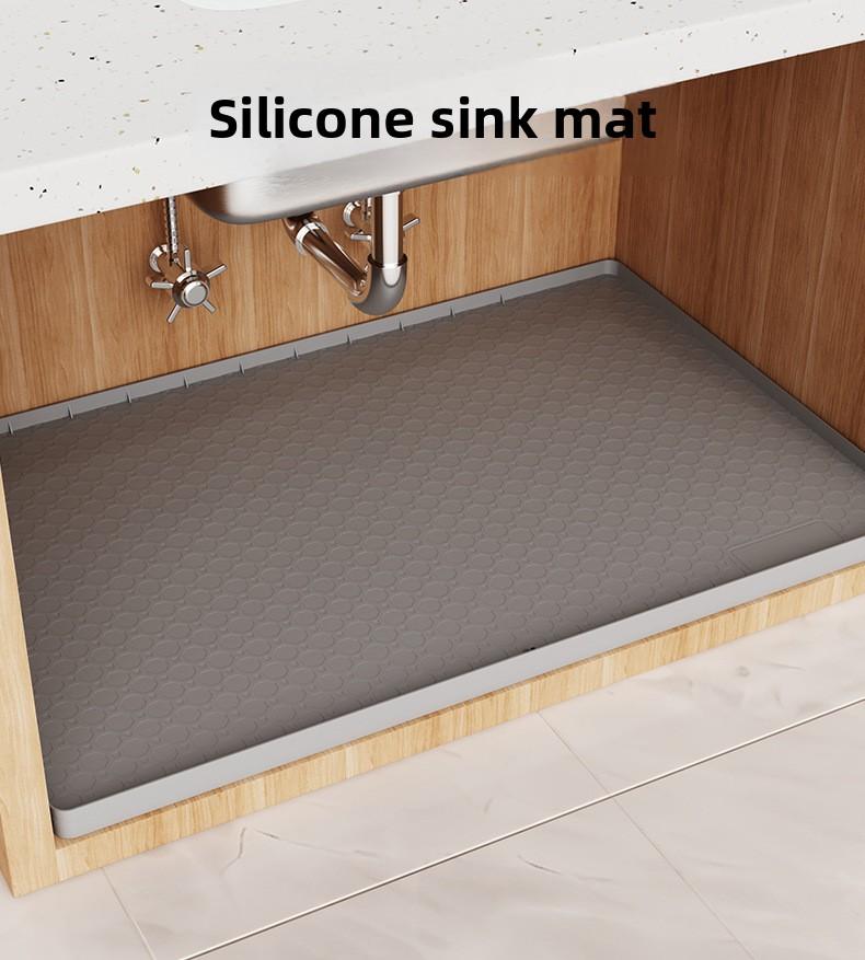 Hot-selling Waterproof Under-Sink Mat, Cabinet Liner Protective Pad, Silicone Drainage Tray for Kitchen Dishes