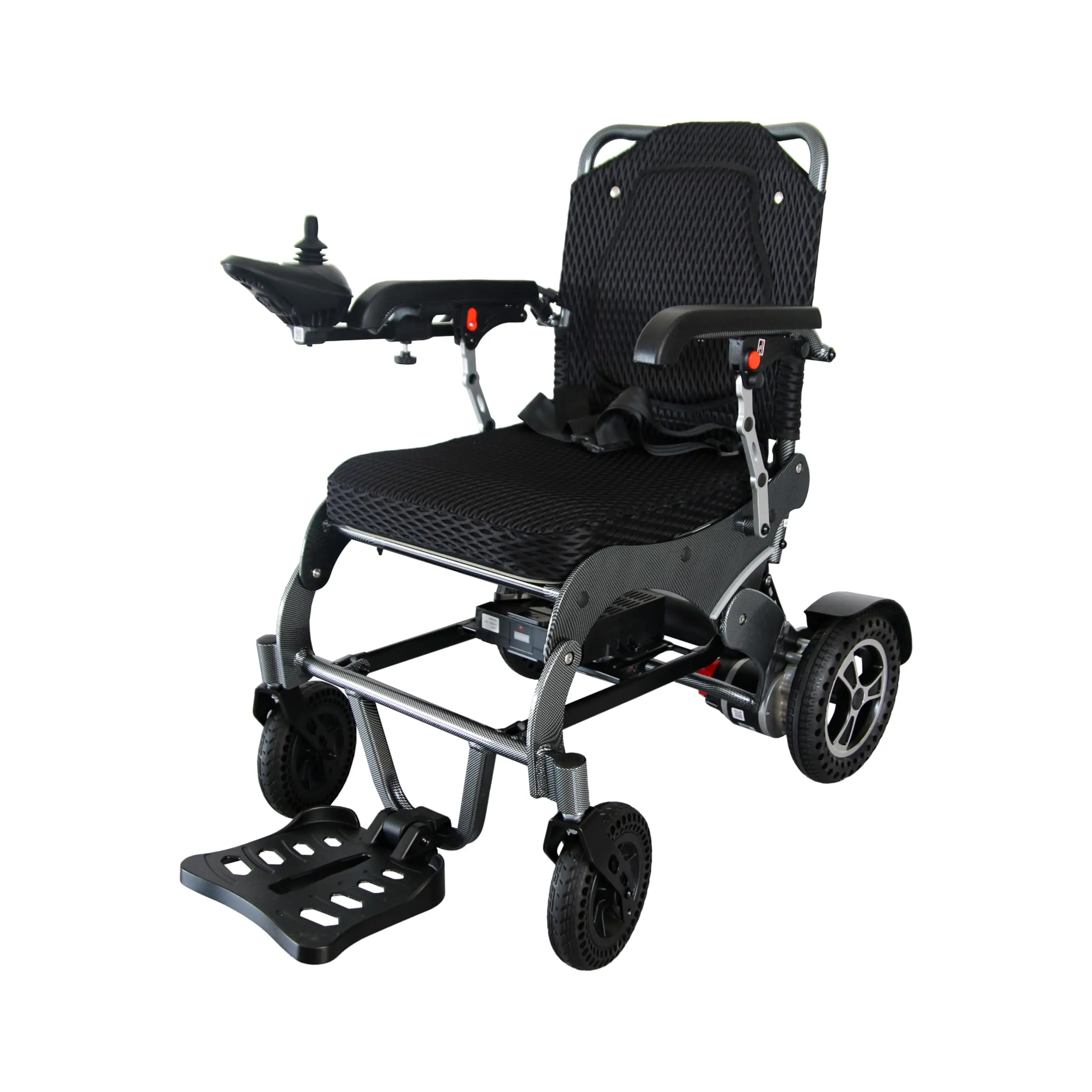 Lightweight Collapsible Electric Wheelchair for Adults – 15-Mile Range – 250W Motor – Electromagnetic Brakes – 220 lb Capacity – Reversible-Back Armrests & Swing Footrests – Portable Mobility Aid – Compact Travel Power Chair