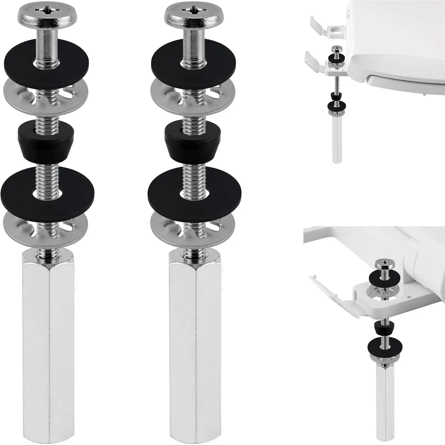 2 PCS All-Seat, 3 Inch Screw|-Duty Seat Locking Bolt with Downlock Nut & Anti-Slip Gasket, Compatible with//TOTO