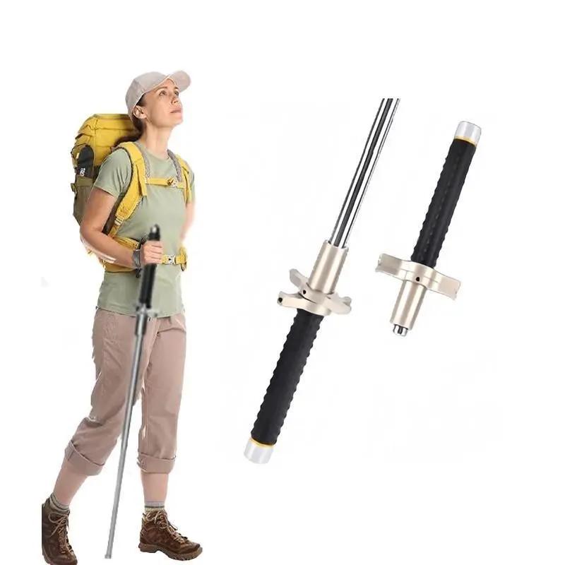 Telescopic Shock-Absorbing Trekking Poles, Three-Section Aluminum Alloy Non-Slip Hiking Sticks, Outdoor Mountaineering and Cross-Country Walking Canes, Portable Mountaineering Equipment