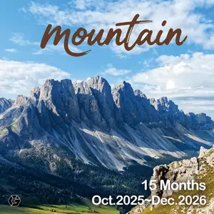 2026 Wall Calendar,15 Months Oct 2025-Dec 2026,12''x24'' opened,Nature mountains wall calendar 2025-2026 pictures,Large Blocks for Planning,Thick & Sturdy paper