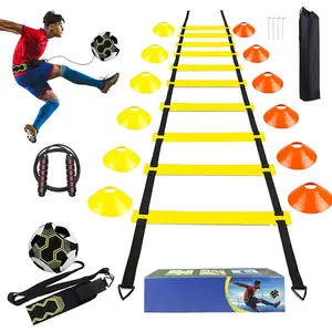 Agility  Set for Soccer & Football - 20FT Speed Ladder, 12 Cones, and   for  Youth  Practice, Footwork Drill Kit