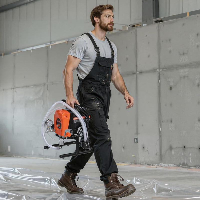 VEVOR Stand Airless Paint Sprayer, 900W, 3300PSI High Pressure Airless Sprayer with Cart, Cleaning Brush, Hose, Extension Rod, Nozzles, Electric Spray Paint Machine for Interior or Exterior of House