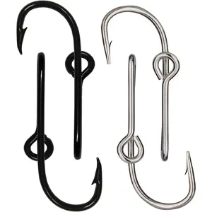 4 PCS Hat Clip Hats Pins Fish Hook Hooks Custom Hook Set High Carbon Steel, Silver, Black