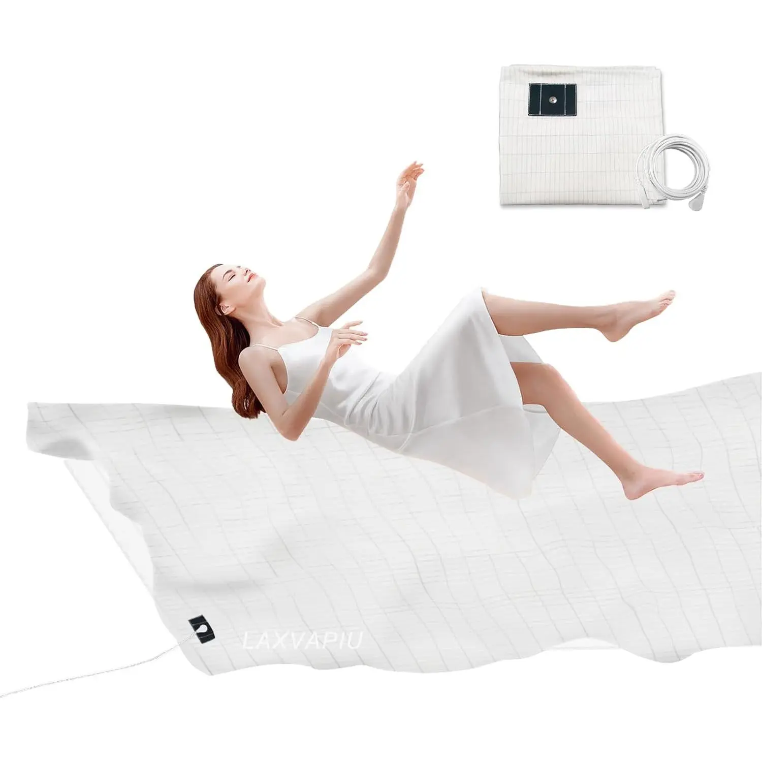 Grounding Sheet Cotton Flat Grounding Sheets 35x90 Inch,Silver-Infused Grounded Bed Sheets for Sleep Stress Health,Earth Connected Sheets with Cord