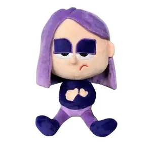New 25cm Duolingo Purple Girl Cartoon Animation Cute Stuffed Girl Plush Toys A Birthday Gift for Children