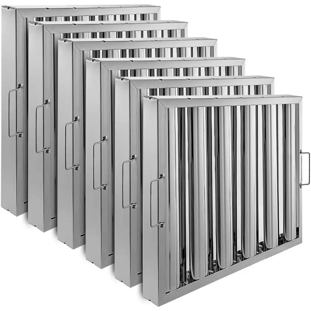 Commercial Hood Filters 19.5"x24.5" / 19.5"x19.5", Stainless Steel 6 Grooves Range Hood Filter for Kitchen Exhaust Hoods