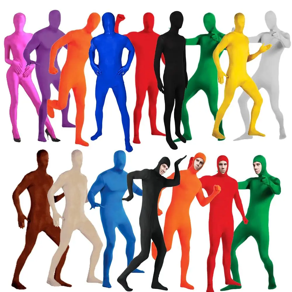 24 Multi-Size Full-Body Silk Superstretch Spandex Invisible Suit, Cosplay Bodysuit for Halloween Carnival, Skin-Tight Zentai Jumpsuit (DIY Specialty Supplies for Toys & Hobbies)