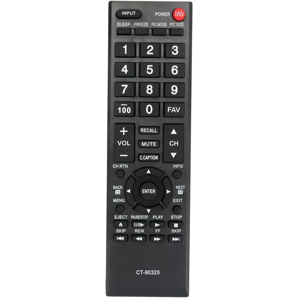 CT-90325 Remote Control Replacement fit for Toshiba TV 55S41U 32E200U 32C100U1/2 32DT1U 55HT1 55G310U 19AV600U 22AV600U 22SL400U 24SL410U 26C100U 26SL400U 32C10U 32C110U 32SL410U,Protective,Case,HDMI,Splitter,Ultra,Android Smart TV Box,tall,t,sound,effect