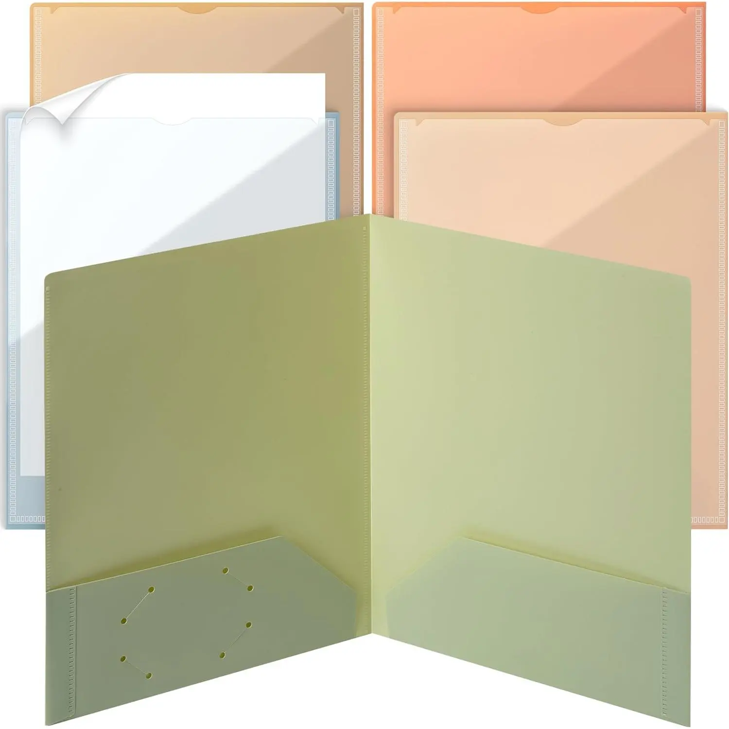 - Plastic Folders with Front Pocket, 5 count,  Colors | 2 Pocket Folder