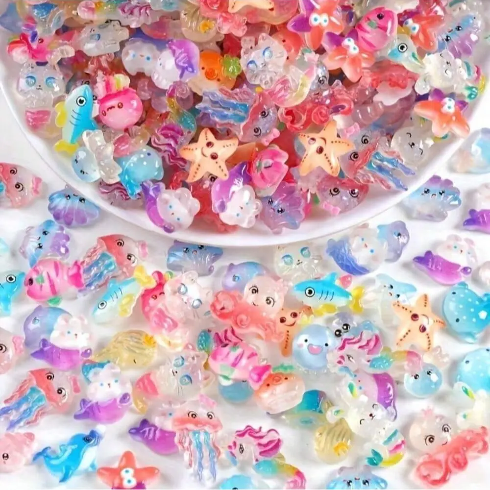 Mini Night Glow Ocean Animal Resin Models, Miniatures, Surprise Mystery Decor Bag, Fairy Garden Decoration, Birthday Party Gift, Crafts, Ornaments, Cute Figurines