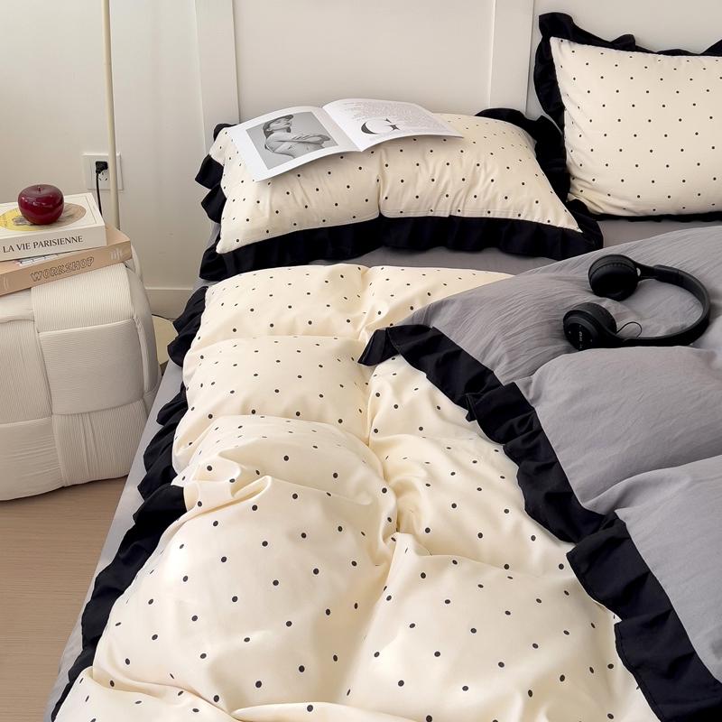 Polka Dot Pattern Bedding Set, 1 Count Bedspread & Pillowcase without Filler, Soft Comfortable Bedding Set, Decorative Bedsheet Sets for Home Bedroom