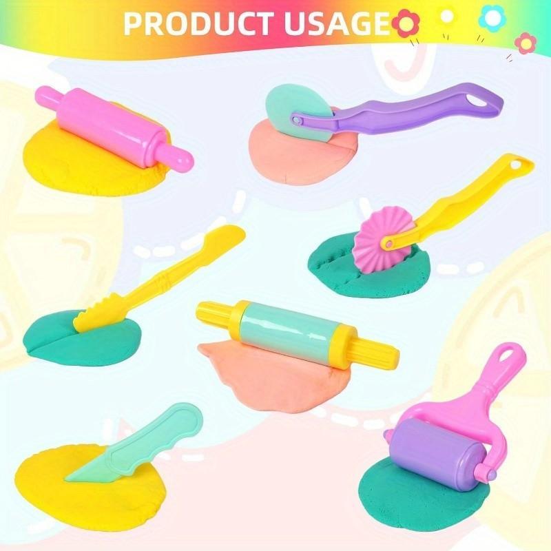 22pcs Small Plastic DIY Handmade Youngsters' Color Clay Tool Set with Animal Cutter and Mold Accessories, Random Colors
