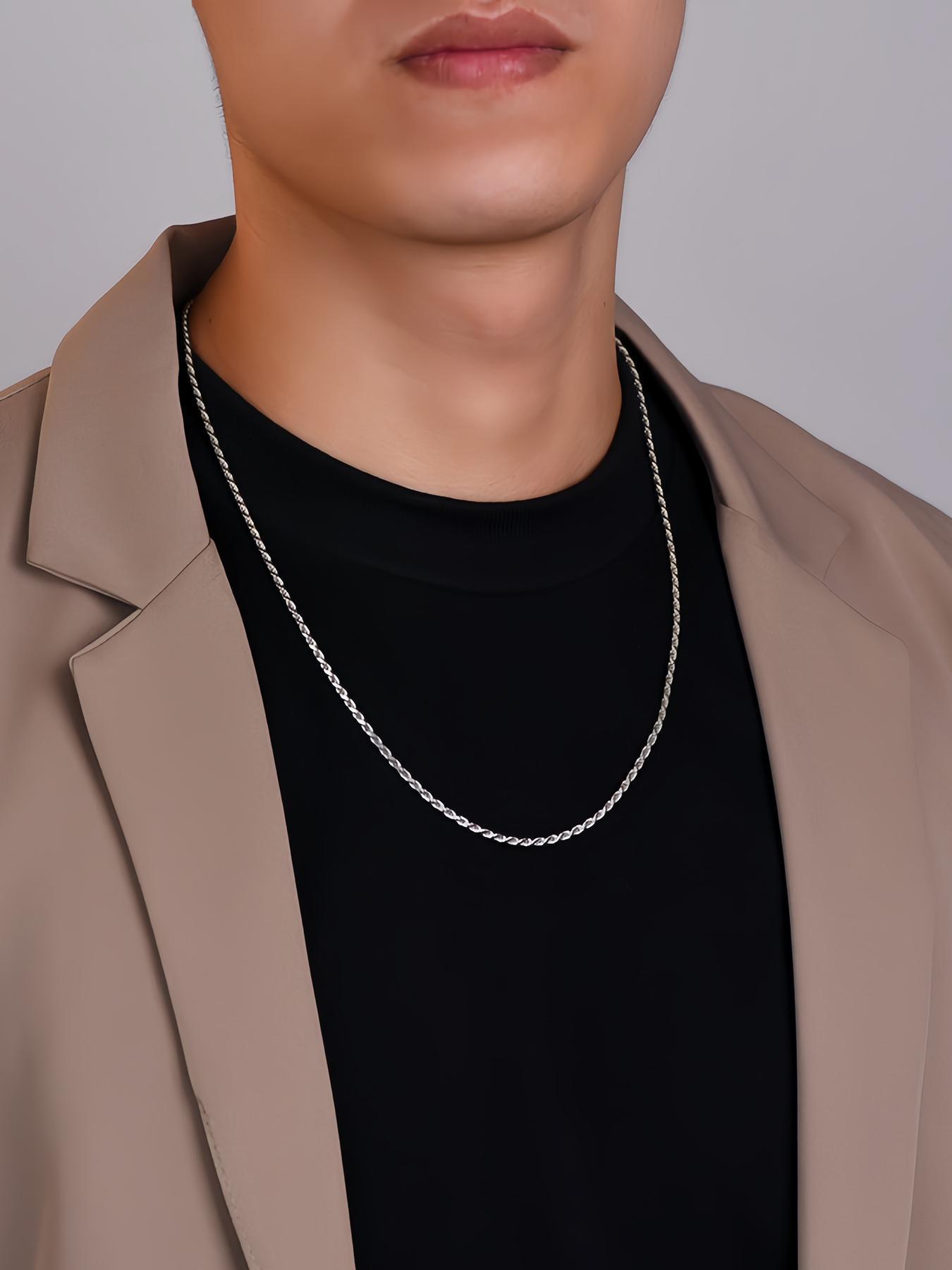 S925 Sterling Silver Chain Necklace for Men & Women, Fashion Chain Necklace for Party, Daily Decor, Trendy All-match & Exquisite Jewelry for Birthday Gift