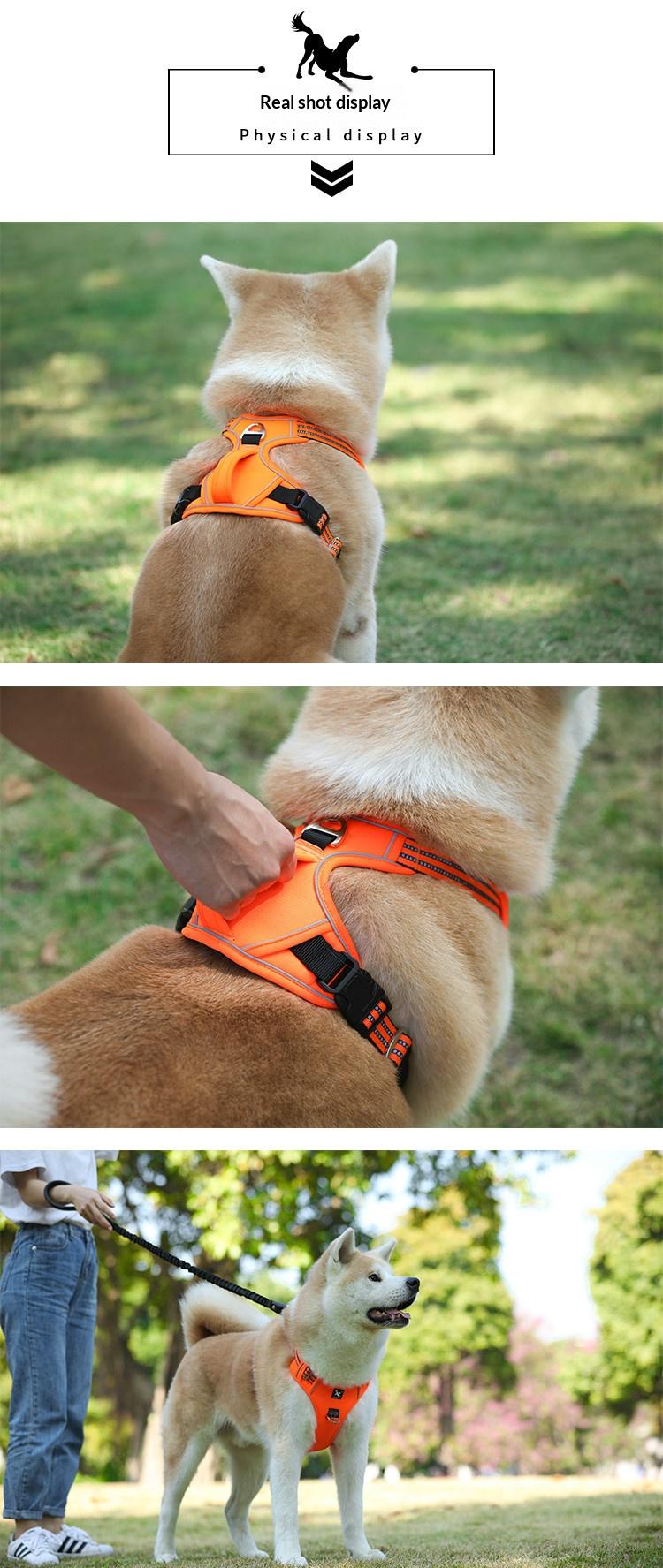 Pet Sports Chest Strap Vertical Handle Dog Traction Vest Explosion-Proof Pet Dog Hand Holding Rope Medium to Large Dogs Golden Retriever Dog Leash Walking Dog Adjustable Chest Strap