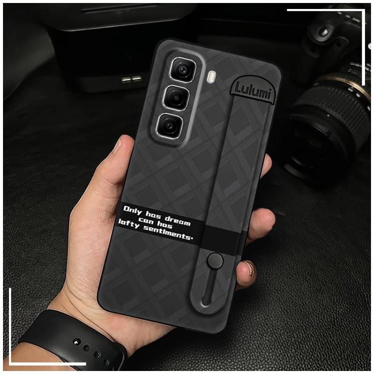 Dirt-resistant Back Cover Phone Case For infinix Hot50 Pro/X6881 Shockproof commerce Plain color masculine Anti-dust geometry Fashion Design simple Phone Holder Waterproof Durable