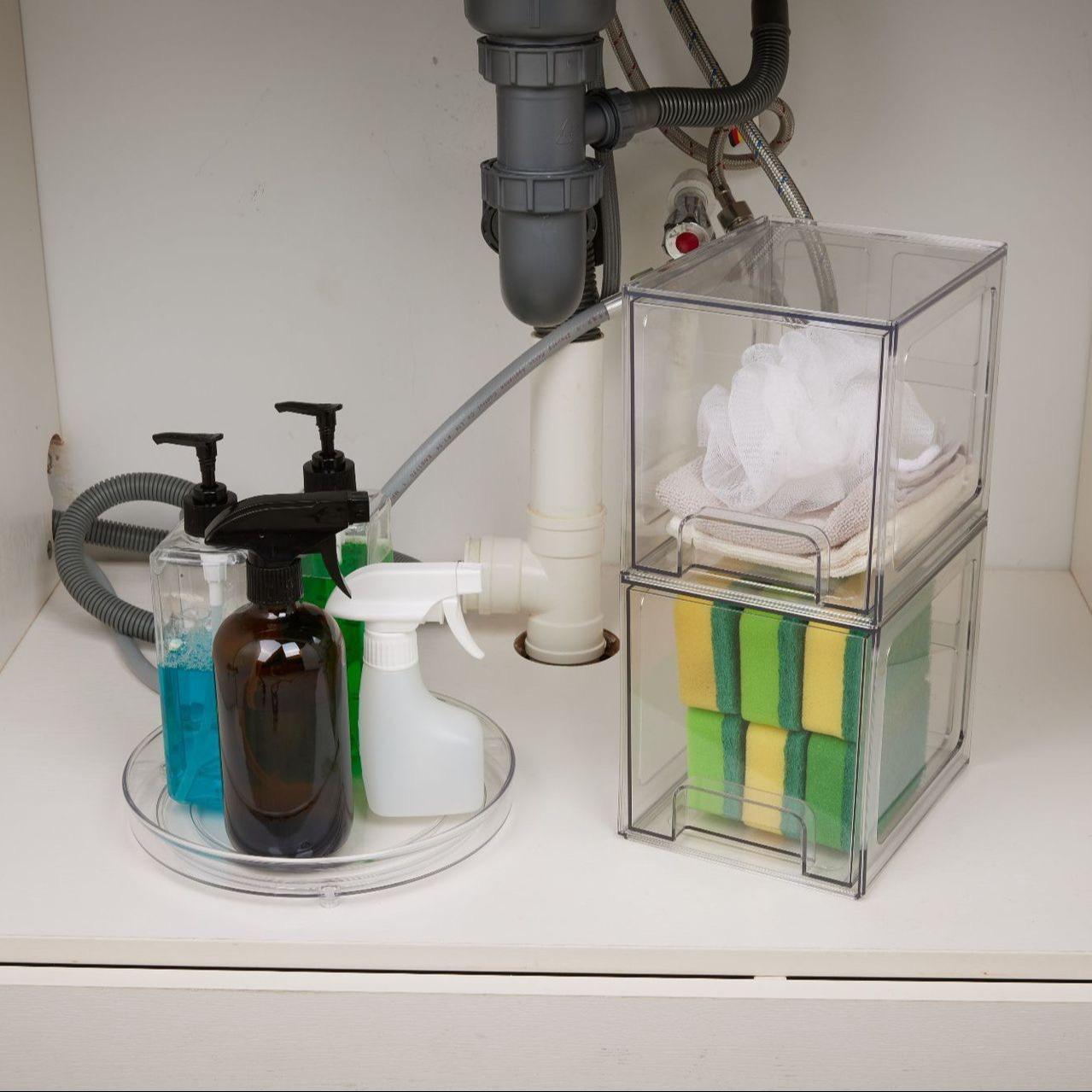 Clear Makeup Storage Box, Dustproof Stackable Makeup Organizer, Multi-layer Cosmetic Storage Box, Home Organizer for Bathroom, Kitchen, Bedroom