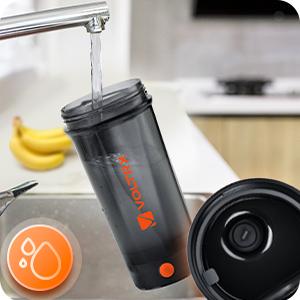 VOLTRX Gallium USB C Rechargeable Electric Protein Mixer Shaker Bottle 24oz BPA Free Tritan Material for Protein Shakes Meal Replacements - Organiser, Stars