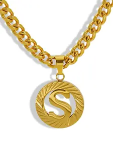New Capital Letters Hollow Initial Necklace,18K Gold Plated, Elegant Cuban Chain Pendant, High-End Alphabet Jewelry, Statement Piece, Perfect Gift