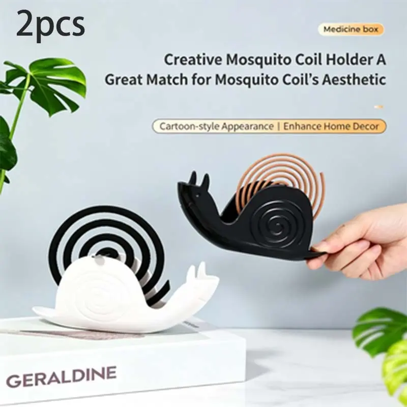 2pcs-Cute Snail-Shaped Mosquito Coil Holder, Creative Cartoon Mosquito Incense Burner Tray, Safe & Decorative Home Mosquito Repellent Stand, Perfect for Indoor/Outdoor Use, Aesthetic & Functional Coil Holder