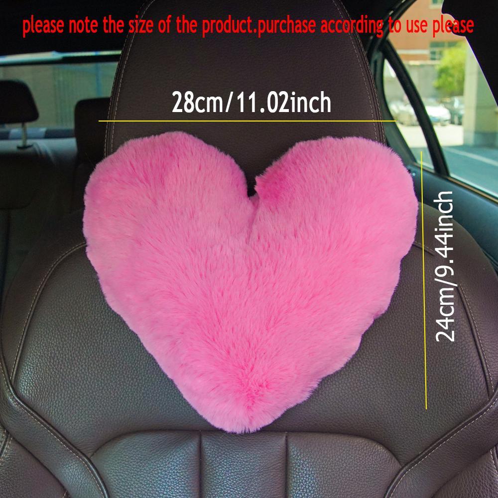 Heart Shaped Headrest Pillow, 1 Count Soft & Comfortable Car Neck Pillow, Plush Neck Pillow, Car Interior Accessories for Women & Girls, Car Accessory
