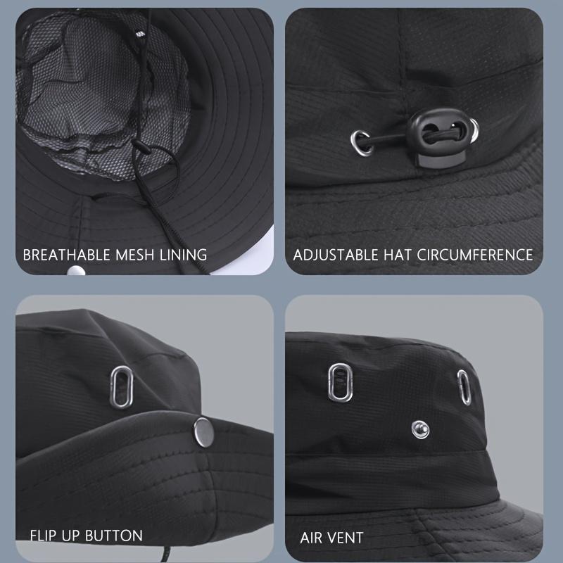 BIGWIG Unisex Sun Protection Hat with Neck Flap, Wide Brim Bucket Hat, Detachable Face Mask, Foldable Brim, Outdoor Sun Hat, Breathable Drawstring Closure, Fishing Hat, Suitable for Camping, Hiking, and Gardening