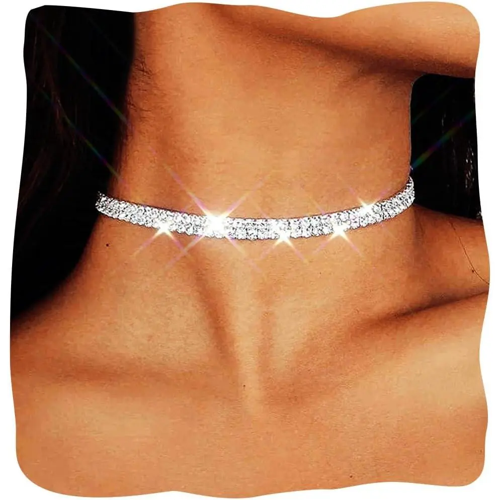 Choker Necklace  Rhinestone Chokers  for Women