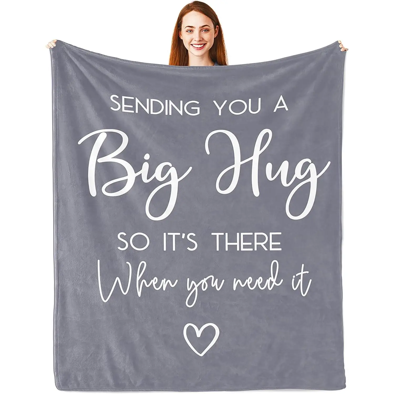 Sending You A Big Hug Blanket, Emotional Support Throw Blanket, Cozy Comfort Blanket for Women, Long Distance Friendship Gift, Thinking of You Sympathy Gift, Soft Flannel Blanket for Mom Daughter Best Friend